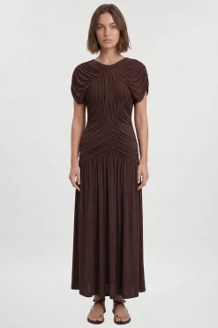 KarenMillen Robe Maxi Froncée En Jersey Premium Petite<Femme Robes Bal De Promo|Robes