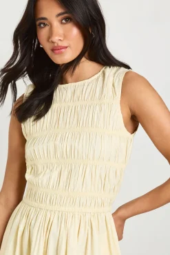 boohoo Robe Maxi Froncée En Popeline De Coton<Femme Robes Patineuses|Robes