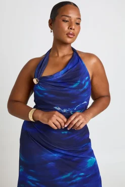 Robe Maxi Grande Taille À Col Bénitier Et Imprimé