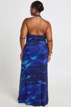 Robe Maxi Grande Taille À Col Bénitier Et Imprimé
