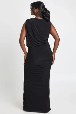 boohoo Robe Maxi Grande Taille à Drapé Frontal et Fronces<Femme Robes De Soirée|Toutes Les Robes