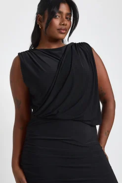 boohoo Robe Maxi Grande Taille à Drapé Frontal et Fronces<Femme Robes De Soirée|Toutes Les Robes