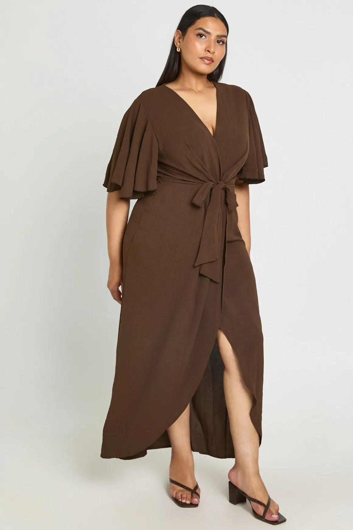 Robe Maxi Grande Taille À Détail De Lien Texturée