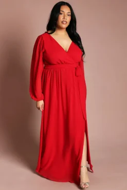 Coast Robe Maxi Grande Taille À Encolure Cache-cœur En Georgette Plissée<Femme Toutes Les Robes|Robes Longues