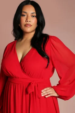 Coast Robe Maxi Grande Taille À Encolure Cache-cœur En Georgette Plissée<Femme Toutes Les Robes|Robes Longues
