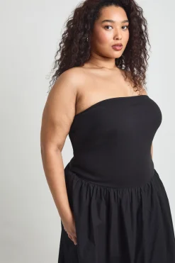 Robe Maxi Grande Taille En Coton Côtelé À Ourlet Tombant