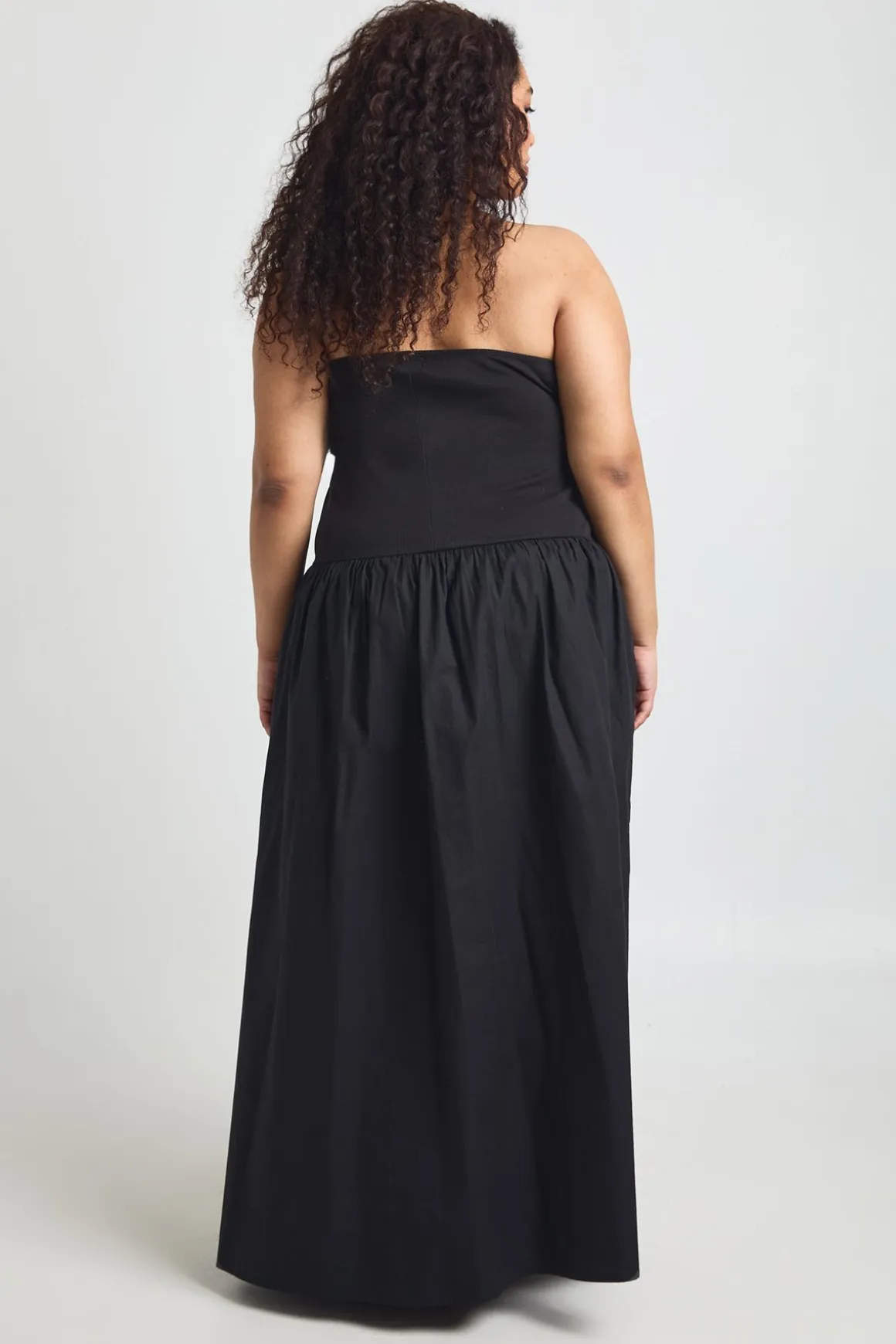 Robe Maxi Grande Taille En Coton Côtelé À Ourlet Tombant
