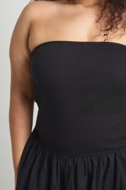 Robe Maxi Grande Taille En Coton Côtelé À Ourlet Tombant