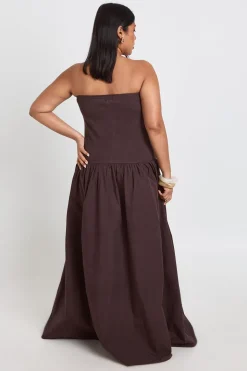 Robe Maxi Grande Taille En Coton Côtelé À Ourlet Asymétrique