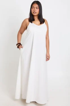 boohoo Robe Maxi Grande Taille En Lin À Ourlet Mouchoir<Femme Robes|Robes De Jour