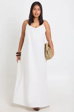 boohoo Robe Maxi Grande Taille En Lin À Ourlet Mouchoir<Femme Robes|Robes De Jour