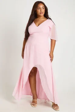 Robe Maxi Grande Taille En Mousseline À Décolleté Plongeant