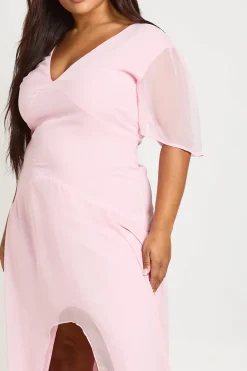 Robe Maxi Grande Taille En Mousseline À Décolleté Plongeant