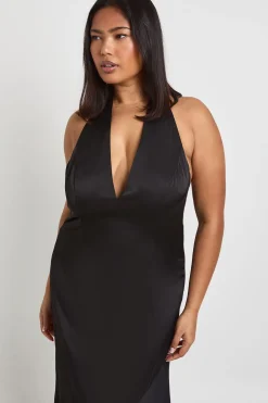 Robe Maxi Grande Taille En Mousseline Avec Détail Foulard En Satin