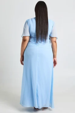 Robe Maxi Grande Taille En Mousseline Froncée À La Taille