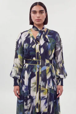 Robe Maxi Grande Taille En Viscose Tissée À Imprimé Floral