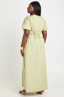 Robe Maxi Grande Taille À Fronces Et Nœud Devant