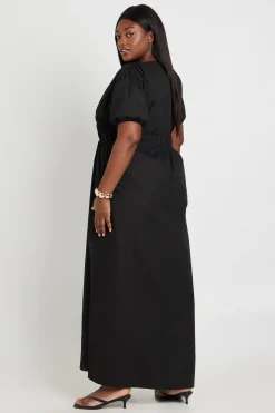 Robe Maxi Grande Taille À Fronces Et Lien Noué Devant