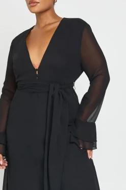 Robe Maxi Grande Taille À Imprimé Avec Détails Boutonnés Et Manches À Volants