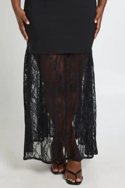 Robe Maxi Grande Taille À Jupe En Dentelle Structurée