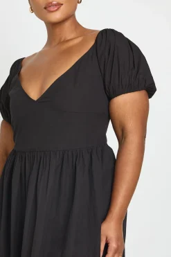 Robe Maxi Grande Taille À Manches Bouffantes Et Encolure Bardot