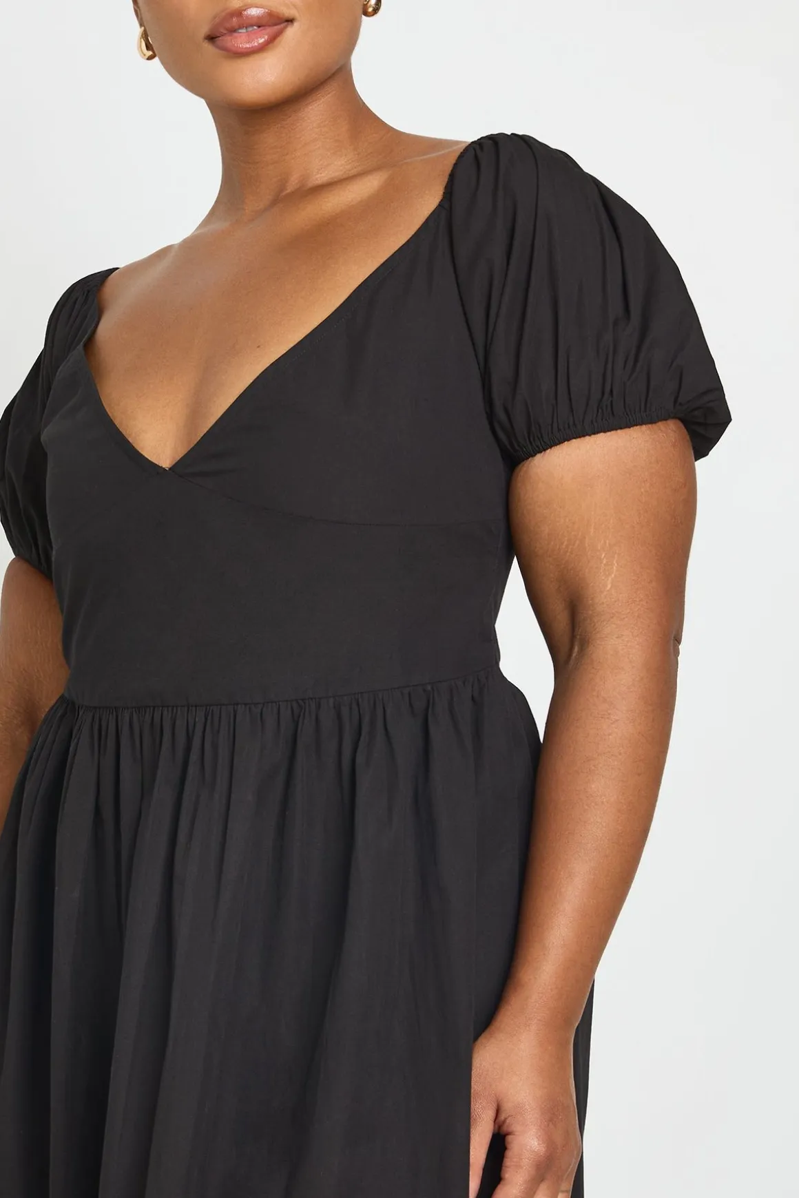 Robe Maxi Grande Taille À Manches Bouffantes Et Encolure Bardot