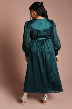 Coast Robe Maxi Grande Taille À Rayures Jacquard Et Col En V<Femme Robes À Manches Longues|Robes