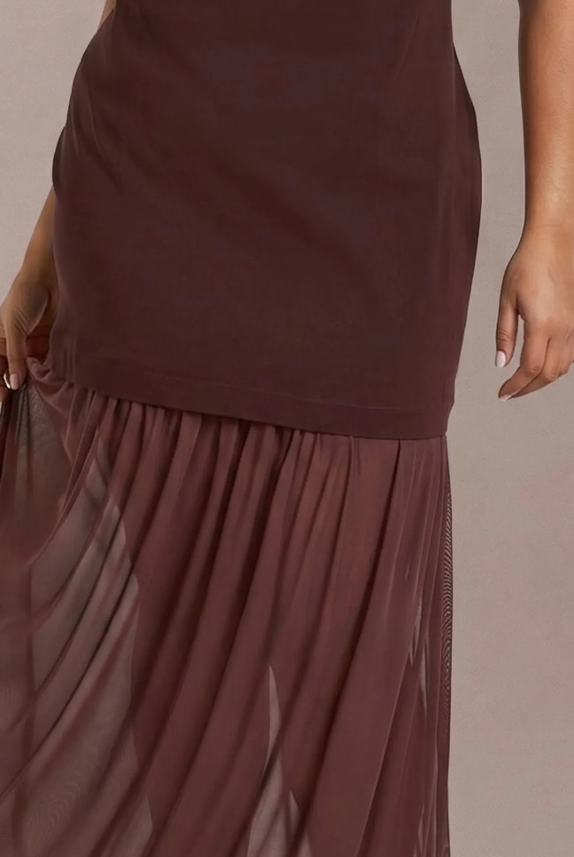 Robe Maxi Grande Taille Sans Manches À Ourlet Transparent