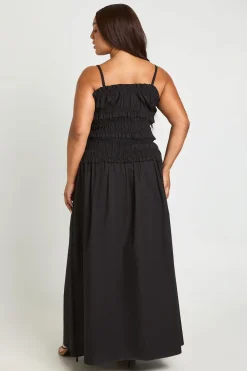boohoo Robe Maxi Grande Taille À Taille Froncée Et Nouée<Femme Robes|Robes De Jour