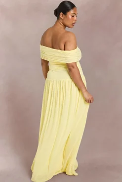 boohoo Robe Maxi Grande Taille À Taille Basse Et Fronces<Femme Robes Patineuses|Robes