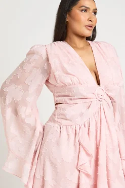 Robe Maxi Grande Taille Texturée À Découpes Et Fente