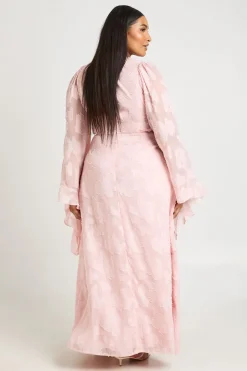 Robe Maxi Grande Taille Texturée À Découpes Et Fente