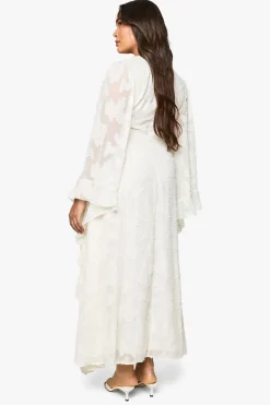 Robe Maxi grande taille texturée à manches évasées