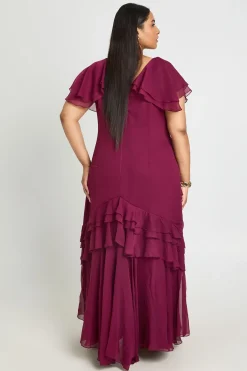 boohoo Robe Maxi Grande Taille À Volants Imprimé Animal<Femme Robes Demoiselles D'Honneur|Robes