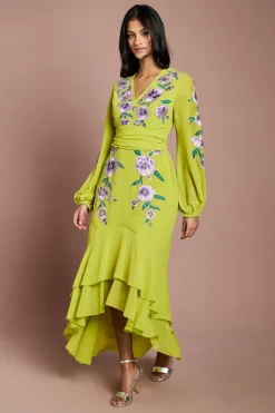Robe Maxi Hi-lo Petite Brodée Et Ornée De Sequins