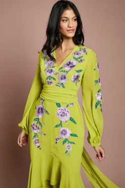 Robe Maxi Hi-lo Petite Brodée Et Ornée De Sequins