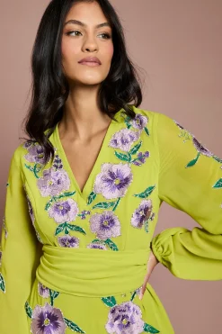Robe Maxi Hi-lo Petite Brodée Et Ornée De Sequins