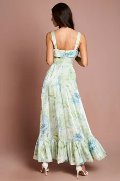 Coast Robe Maxi Imprimée En Organza Brillant À Volants Étagés Et Ourlet Asymétrique<Femme Robes Mi-Longues|Robes