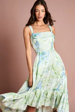 Coast Robe Maxi Imprimée En Organza Brillant À Volants Étagés Et Ourlet Asymétrique<Femme Robes Mi-Longues|Robes
