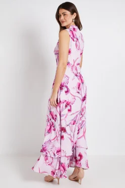 Robe Maxi À Imprimé Fleuri Avec Foulard