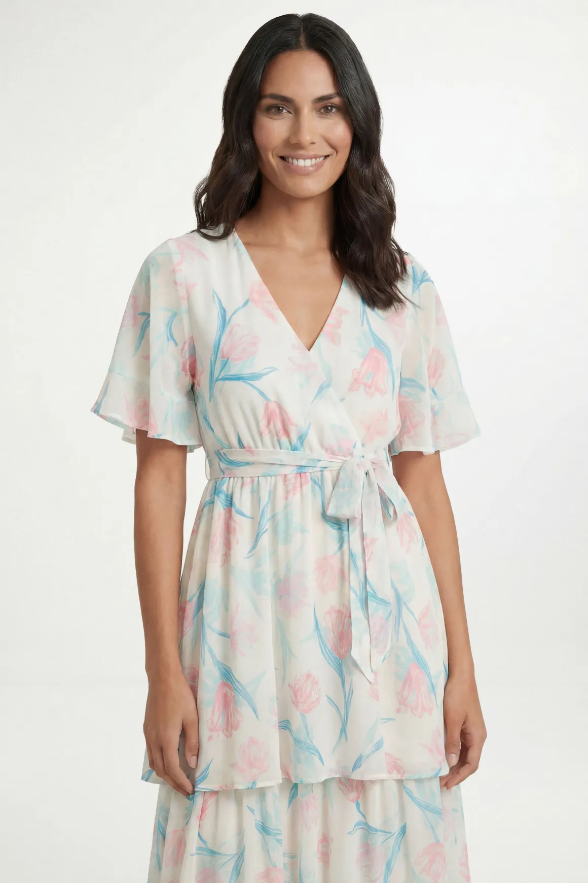 Robe Maxi À Imprimé Fleuri Et Volants Petite