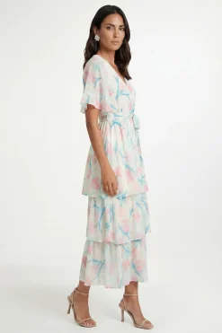 Robe Maxi À Imprimé Fleuri Et Volants Petite