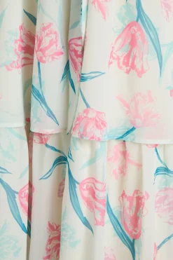 Robe Maxi À Imprimé Fleuri Et Volants Petite