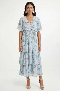 Wallis Robe Maxi À Imprimé Fleuri Et Volants Petite<Femme Robes|Robes Longues
