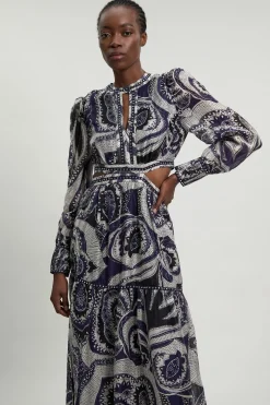 Robe Maxi Imprimé Floral Mono Avec Détails Cloutés Petite
