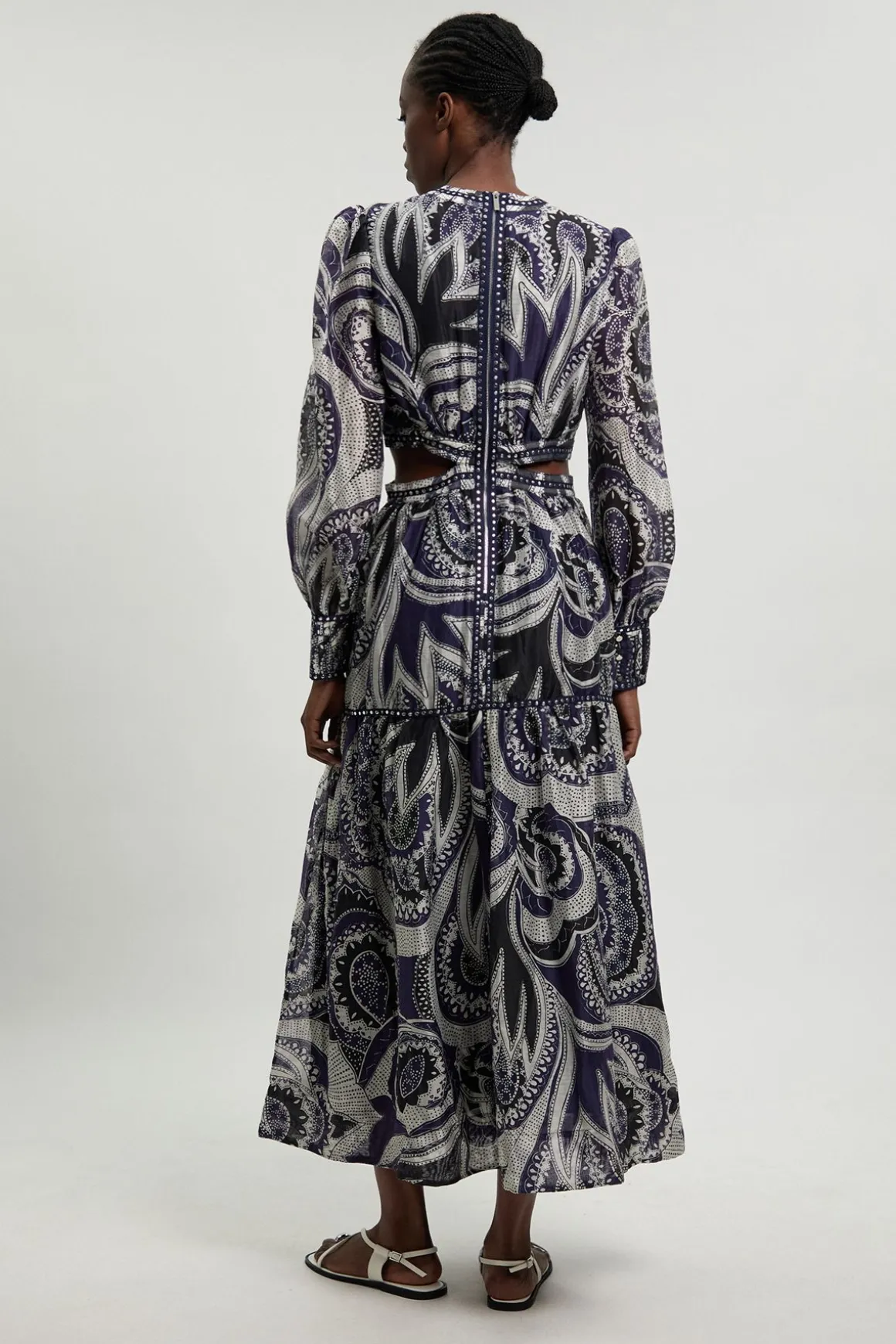 Robe Maxi Imprimé Floral Mono Avec Détails Cloutés Petite