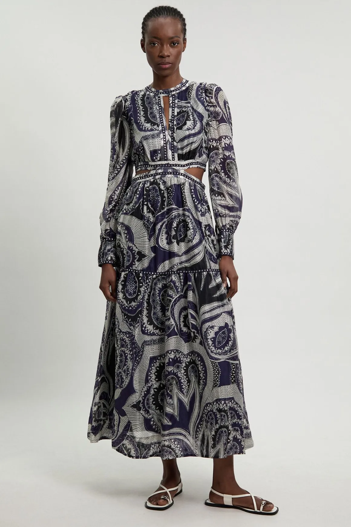 Robe Maxi Imprimé Floral Mono Avec Détails Cloutés Petite