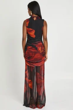 boohoo Robe Maxi À Imprimé Floral XXL Et Buste Froncé<Femme Robes|Robe Invitée Mariage