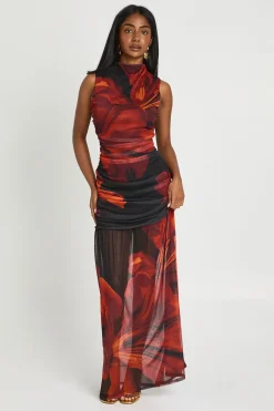 boohoo Robe Maxi À Imprimé Floral XXL Et Buste Froncé<Femme Robes|Robe Invitée Mariage