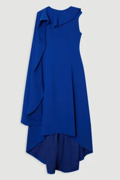 KarenMillen Robe maxi à jupe pleine, à la coupe douce en blocs de couleurs avec un détail cape<Femme Tailleurs|Toutes Les Robes